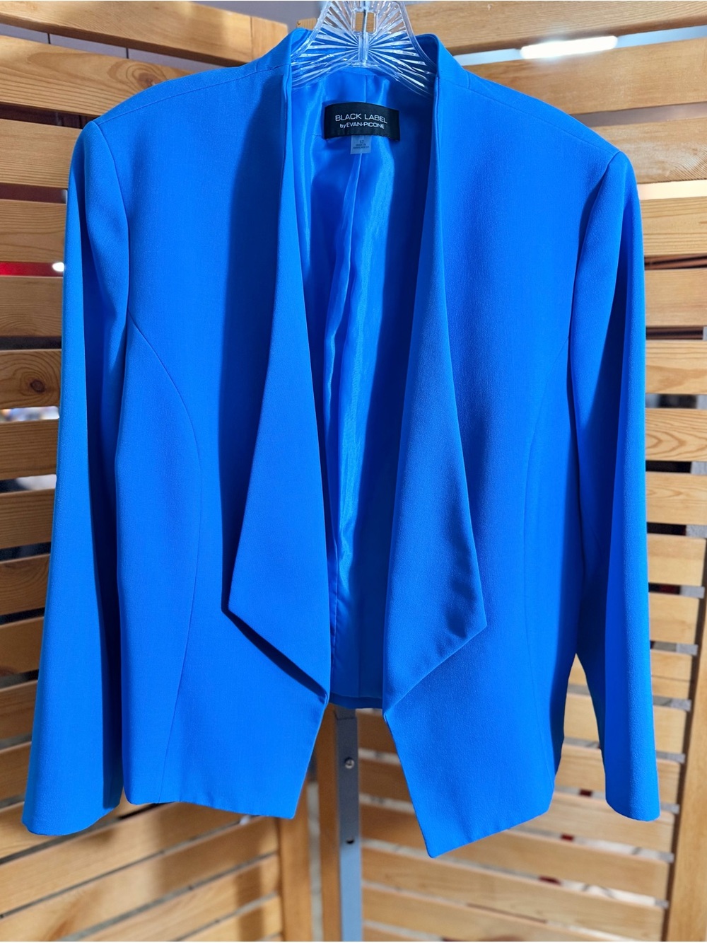 Evan Picone Bright Blue Open Front Blazer